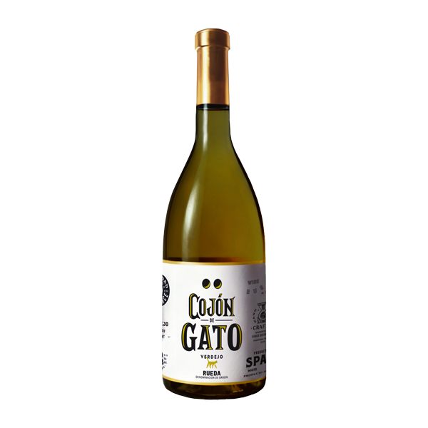 Botella de vino blanco Cojón de Gato Verdejo D.O. Rueda 75 cl